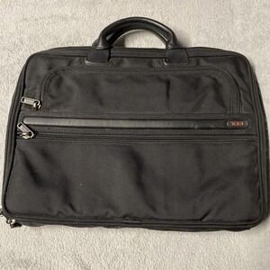 Tumi‎ Laptop Bag Briefcase Black Woven Nylon Padded 15" Classic
